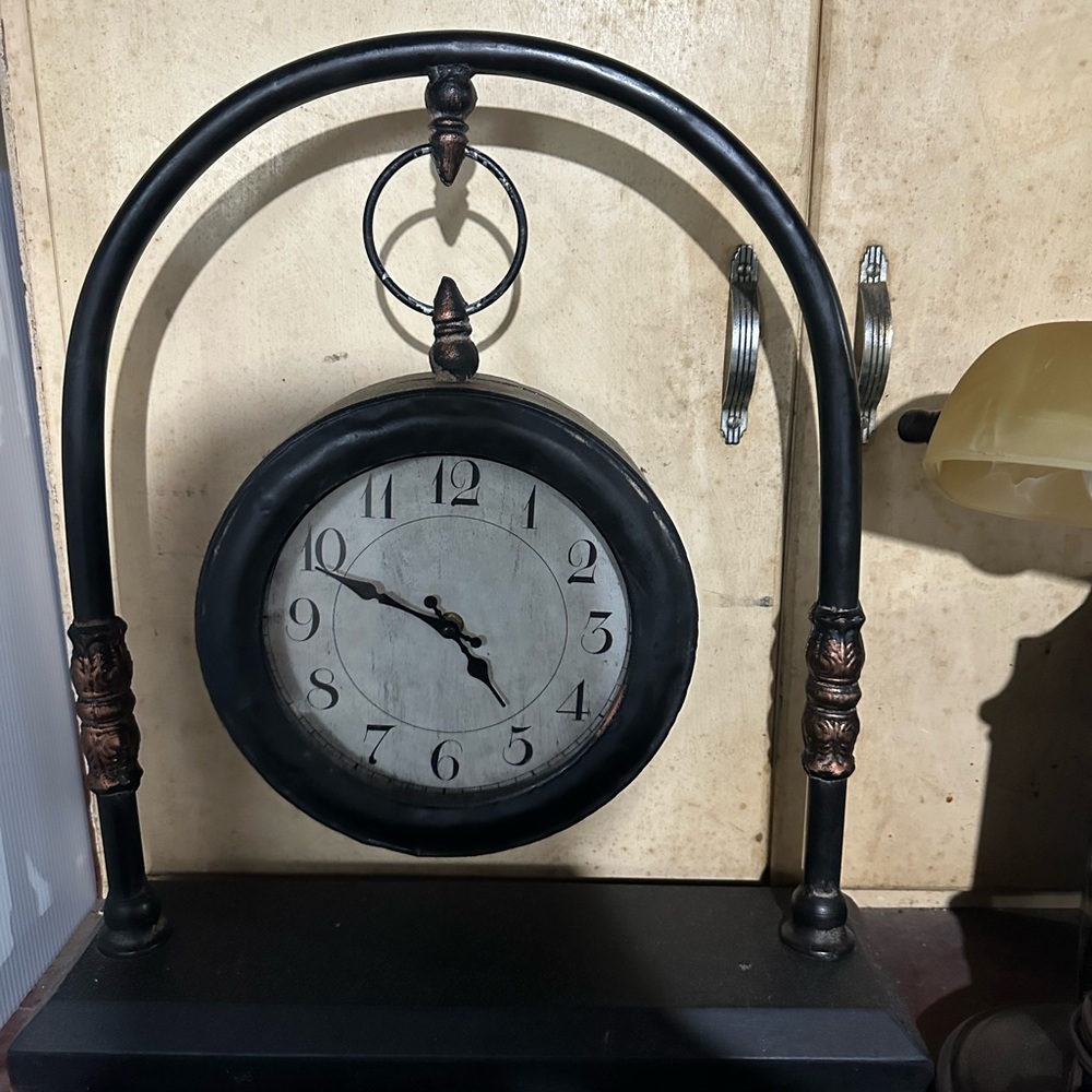 Elegant Black and Bronze Arch Clock